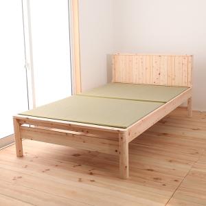 畳ベッド ダブル 国産ひのき 簡単組立 天然木 日本製 （ 畳 い草 い草ベッド い草床板 ひのき ヒノキ ベッド ベッドフレーム ベット 木製 ）｜interior-palette