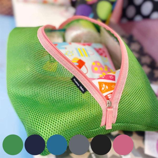 ポーチ メッシュポーチ 消臭 抗菌 デオドラントネーム付き （ おむつポーチ ハンナフラ Hanna...