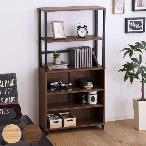 キャビネット 幅60cm 高さ120cm ヴィンテージ調 スリム （ オープンラック 棚 ラック 収...