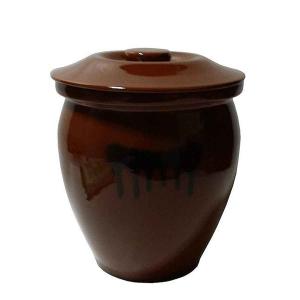 日本製 陶器製 漬物容器 常滑焼 久松窯 かめ 丸壷 国産ひのき蓋付 3号