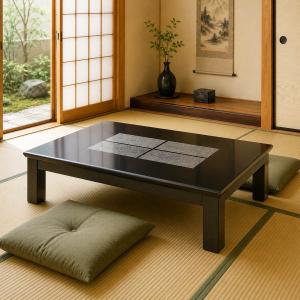 家具調こたつ 座卓 花型 天然木 桜花 直径100cm （ コタツ 炬燵