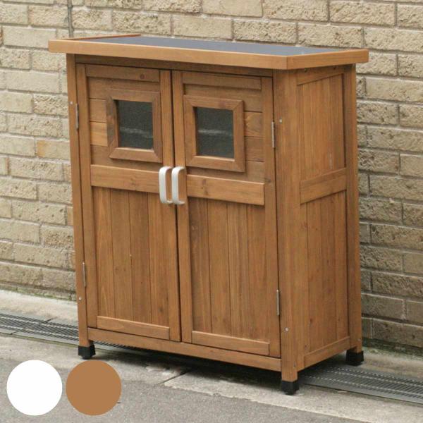 物置 ベランダ薄型収納庫 高さ92cm 木製 （ 屋外 屋外物置 約 幅 80 cm 木製物置 ベラ...