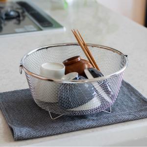 特典付き ビーワーススタイル すっきり暮らす水切りかご まるい 深型 （ 水切りラック 日本製 ステンレス 水切りかご 水切りカゴ 水切り シンク上 丸 丸型 ）