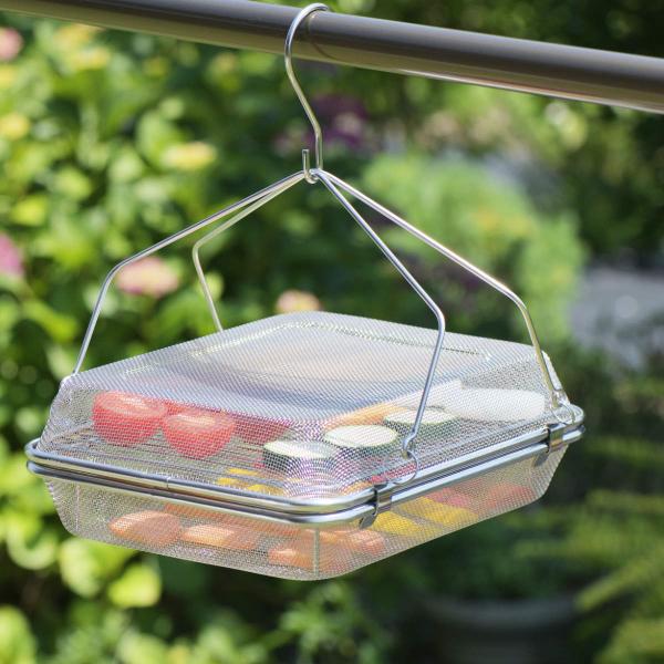 干しかご 角型 2段 暮らし良い道具 ステンレス角型干しかご （ 干し網 干しざる 干しザル 平型ざ...