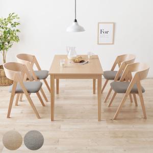 ダイニングテーブルセット 4人掛け 5点セット テーブル引き出し付き 幅120cm ダイニングチェア×4 （ ダイニングセット 木製 北欧 ナチュラル シンプル ）