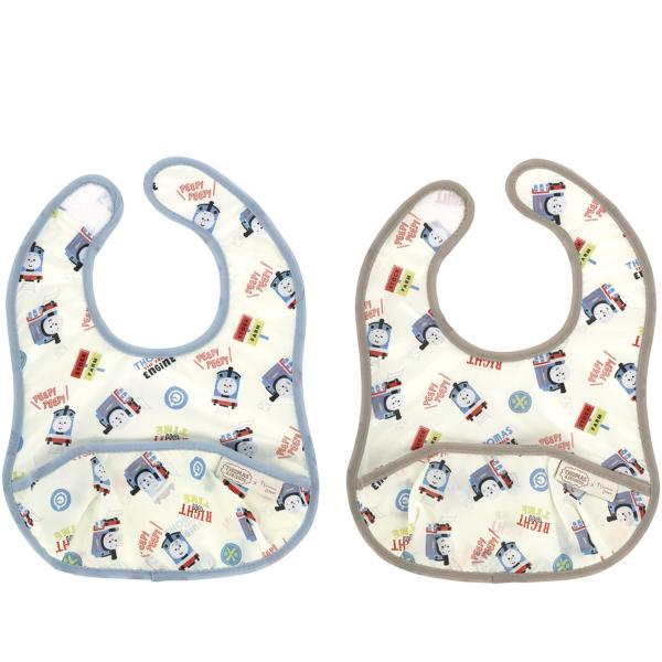 お食事エプロン 薄手 ベビーエプロン 2枚入り Sサイズ トーマス×つむぱぱ （ きかんしゃトーマス...