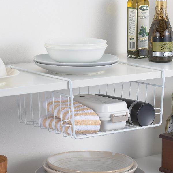 キッチンバスケット 吊戸棚用 スキット ハンガーバスケット ワイド 深型 （ 収納ラック 食器棚収納...