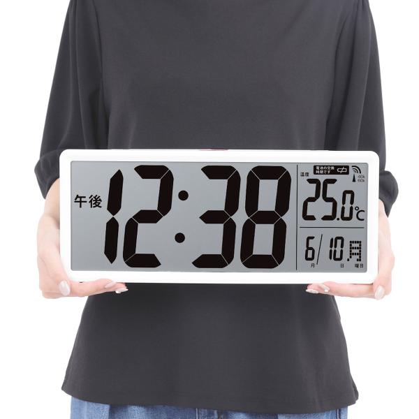 置き時計 クリアビュー 置掛兼用 デジタル時計 電波時計 MAG 温度計付き （ 時計 デジタル カ...