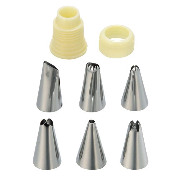 口金セット キャップ付 ST ステンレス （ タイガークラウン クリーム絞り クリーム用口金 6種類...