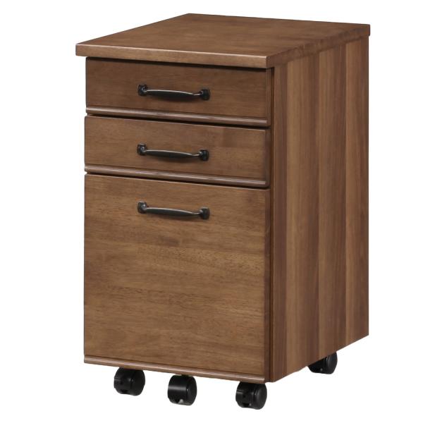 デスクワゴン 幅34cm スリムタイプ 3段 キャスター付 トライR （ ワゴン サイドワゴン 引き...