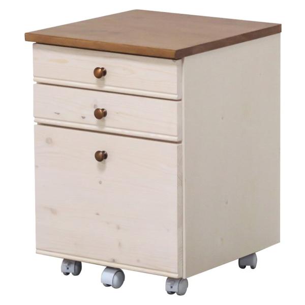 デスクワゴン 幅42cm 3段 キャスター付 トライP （ ワゴン サイドワゴン 引き出し 収納 デ...