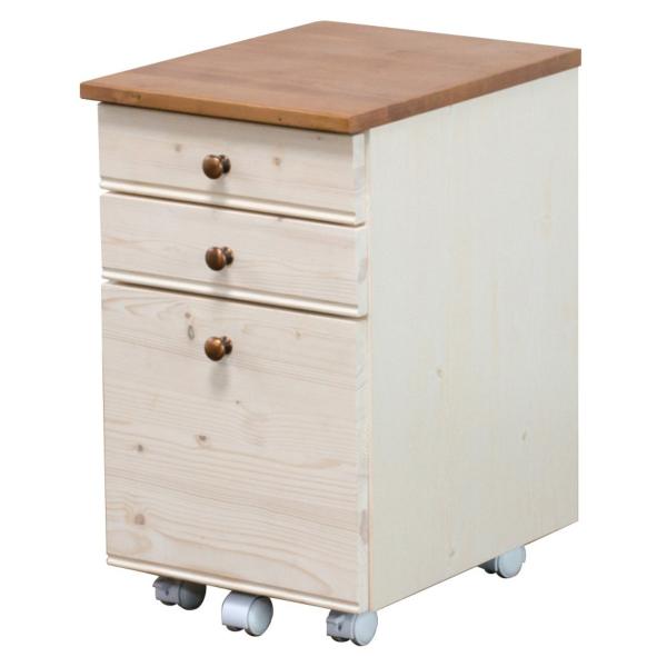 デスクワゴン 幅34cm スリムタイプ 3段 キャスター付 トライP （ ワゴン サイドワゴン 引き...