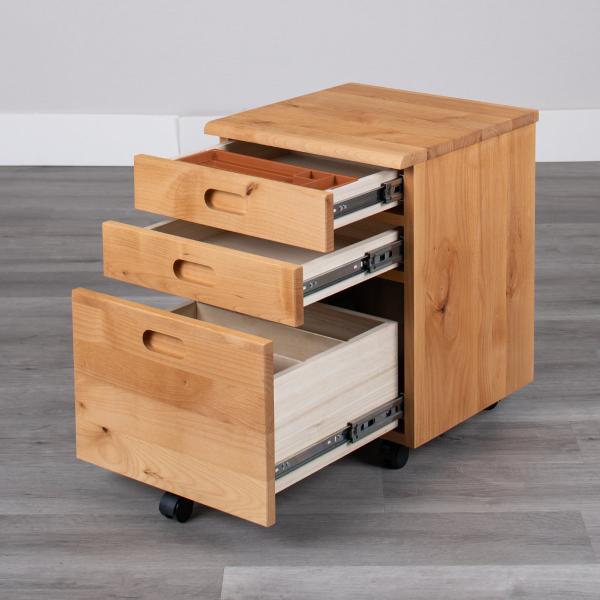 デスクワゴン キャスター付 3段 幅42cm フォレスト （ ワゴン サイドワゴン 引き出し 収納 ...