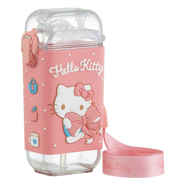 水筒 260ml スクエアストローボトルS キティビックリボン （ ハローキティ ストロー飲み スト...
