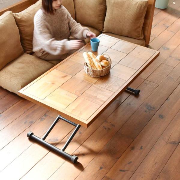 ダイニングテーブル 昇降式 幅122.5cm infinite （ テーブル キャスター付き 高さ調...