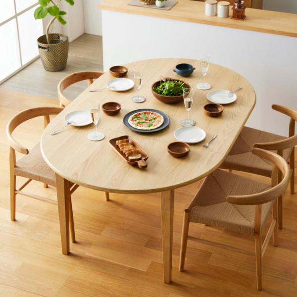 ダイニングテーブル 伸長式 幅110cm 140cm 円型 楕円形 （ テーブル 食卓テーブル 1人...