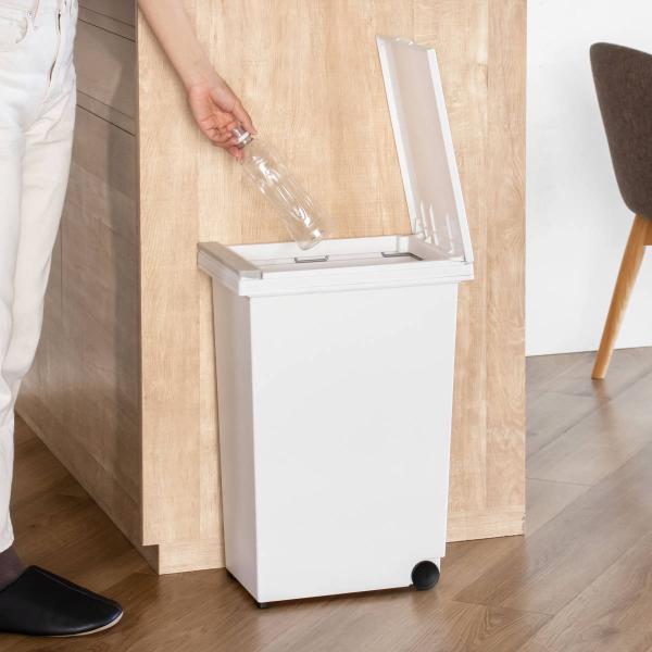ゴミ箱 30L エバン プッシュペールホワイト プッシュ式 キャスター付き （ ごみ箱 30リットル...