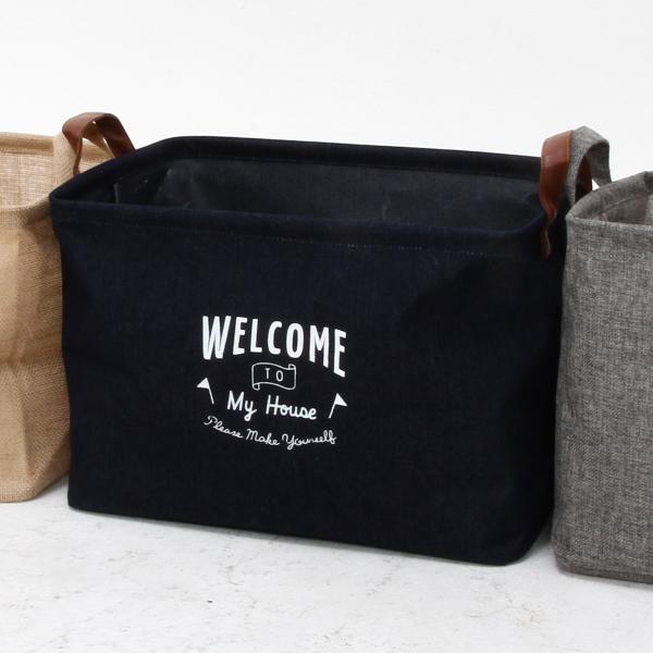 収納ボックス 布 ファブリックボックス スクエア デニム インナーケース 折りたたみ （ 幅38×奥...