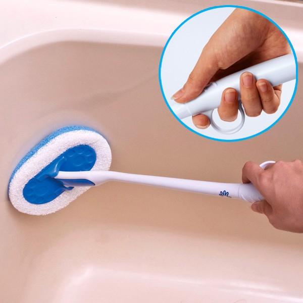 バススポンジ 指掛けバスクリーナー 柄付き （ お風呂掃除 バス スポンジ 長さ48.3cm ヘッド...