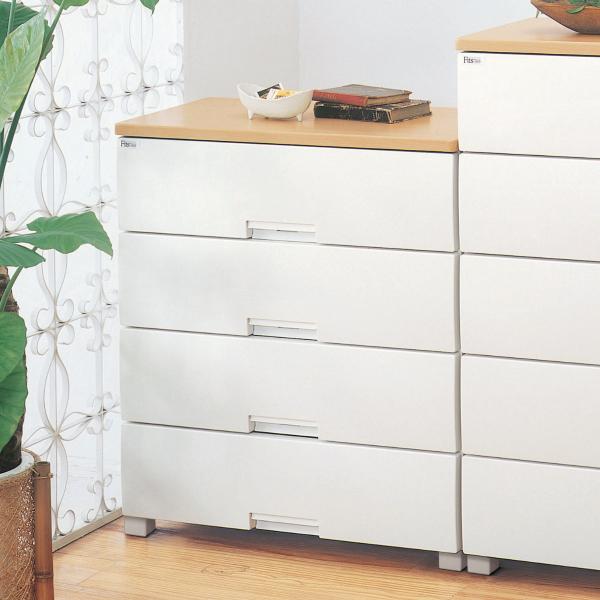 チェスト フィッツプラス 4段 幅75×奥行41×高さ85cm F7504 メープル （ タンス 引...