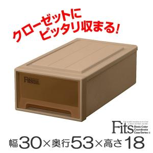 収納ケース　Fits　フィッツケースクローゼット　S−30　ブラウン　シール付 （ 収納ボックス 引き出し 衣装ケース 衣類収納 ）｜interior-palette