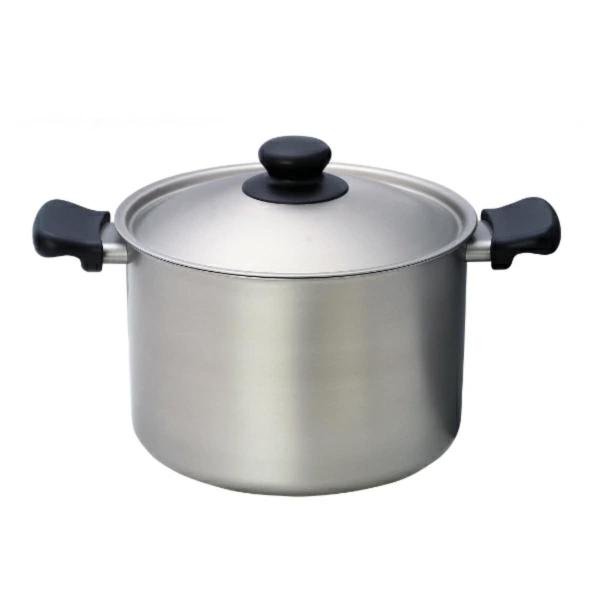 柳宗理 両手鍋 22cm 深型 ツヤ消しタイプ ステンレス製 フタ付き ガス火専用 （ 鍋 両手 ガ...