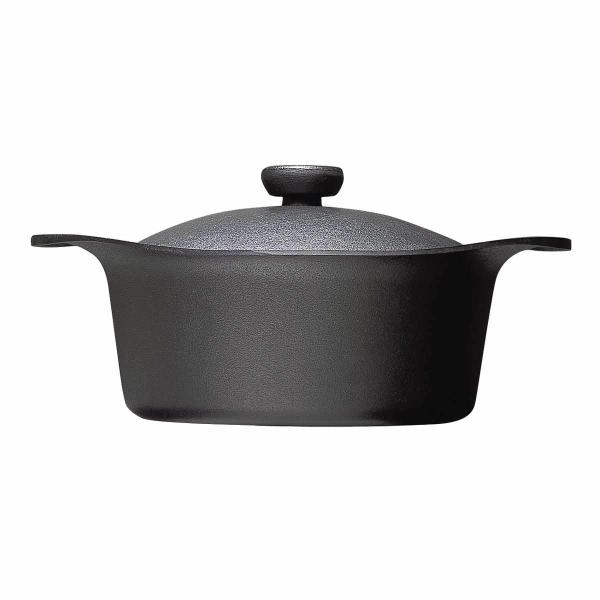柳宗理 鉄鍋 22cm IH対応 深型 鉄蓋付き ハンドル付き 南部鉄器 （ ガス火対応 南部鉄鍋 ...
