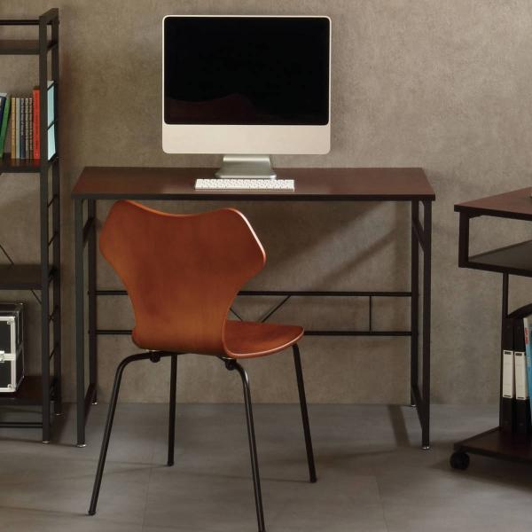 ワークデスク 机 ストーク 幅100cm ダークブラウン （ デスク シンプル コンパクト スリム ...