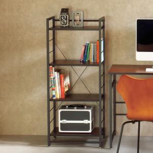 弘益 オープンラック 本棚 4段 ストーク 幅50cm ダークブラウン （ 棚