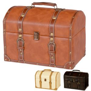 鍵付き トランク型 収納ボックス 大型 トランクボックス アンティーク