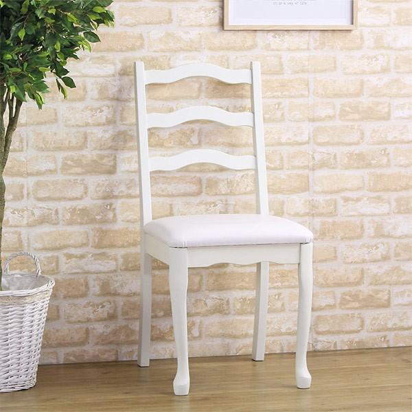 デスクチェア 木製 椅子 アンティーク調 姫系 座面高48.5cm （ チェア イス 椅子 ）