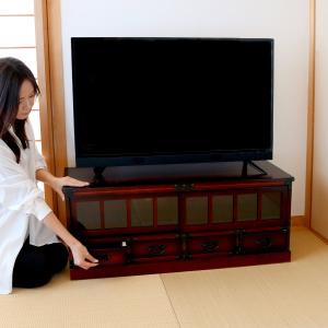 テレビ台 民芸調 桐製 和風ローボード 幅10...の詳細画像3