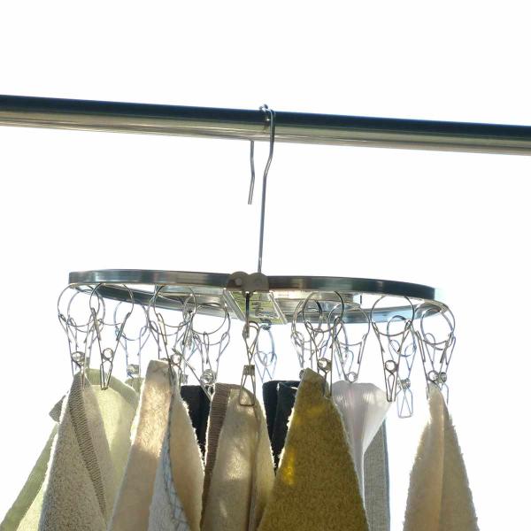 ステンレスハンガー 洗濯ハンガー NEWからみにくいステンレスハンガー丸型 20ピンチ （ 物干しハ...