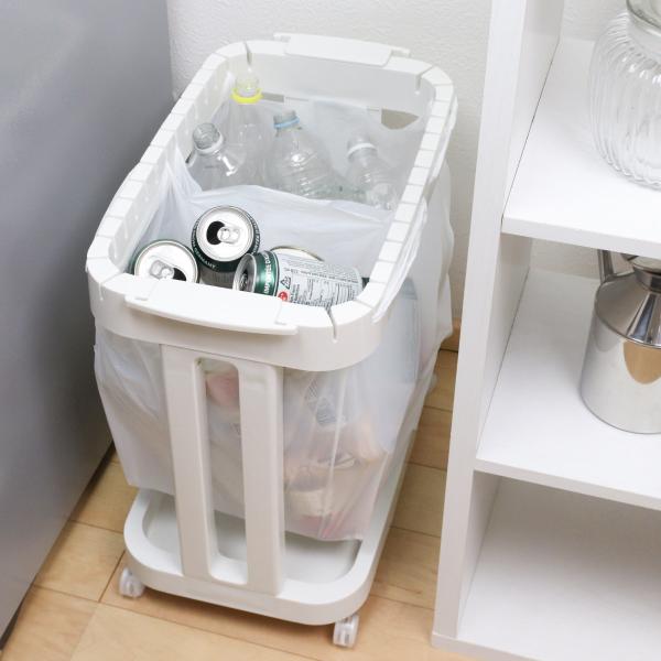 ゴミ箱 分別 レジ袋ホルダー キャスター付き （ ゴミ袋ホルダー ごみ箱 レジ袋 分別用ゴミ箱 コン...
