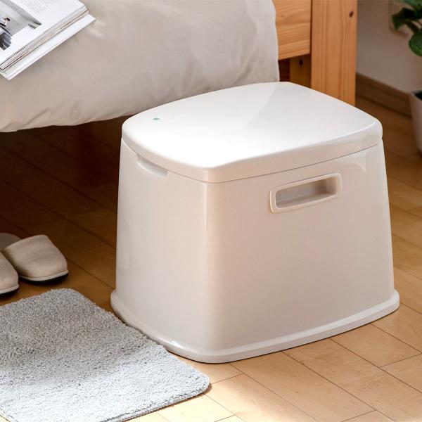 ポータブルトイレ S型 コンパクト バケツ付き 介護 （ 介護用トイレ 福祉 排泄関連用品 背もたれ...
