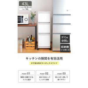 ゴミ箱 43L 3段 資源ゴミ 分別ワゴン ワ...の詳細画像1