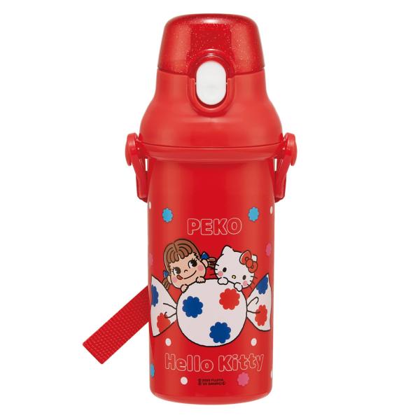 水筒 480ml 抗菌直飲プラボトル PEKO × キティ （ 子供用 抗菌 プラスチック製 ダイレ...