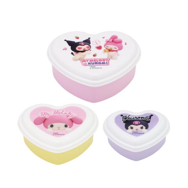 弁当箱 3個セット シール容器 ハート型 マイメロクロミ Netflix （ レンジ対応 保存容器 ...