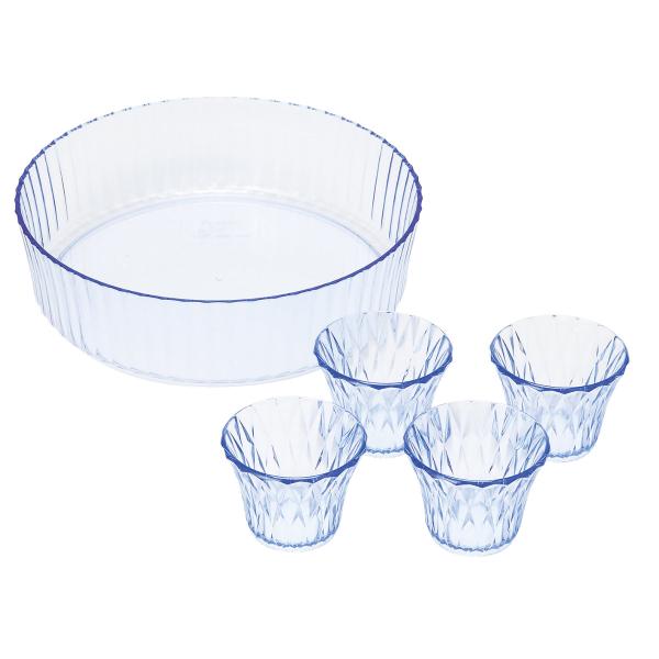 鉢 涼味家 プラスチック そうめん盛鉢 つゆ鉢 4個セット （ そうめん 食器セット 5点セット 盛...