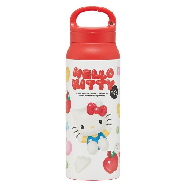 水筒 600ml カラビナハンドルステンレスボトル キティぷっくりバルーン （ ハローキティ 直飲み...