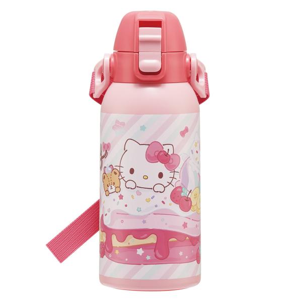 水筒 600ml ダイレクトボトル キティ ファンシー （ 保冷 直飲み ステンレスボトル ワンプッ...