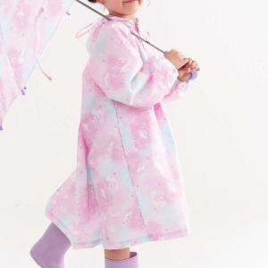 レインコート 子供用 シェルマーメイド 110〜130cm （ キッズ 小学生 リュック対応 カッパ 雨具 レインウェア ランドセル リュック 対応 女の子 かわいい ）