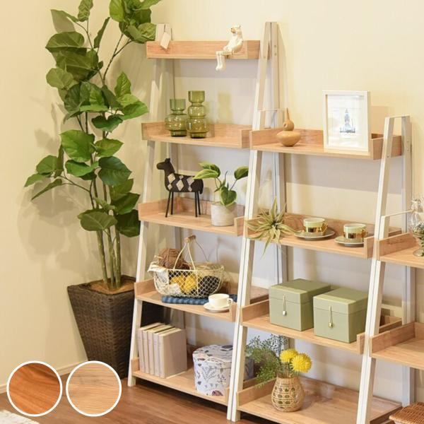 オープンラック 幅67cm 5段 木目調 シェルフ （ ラック 棚 飾り棚 スチールフレーム 花台 ...