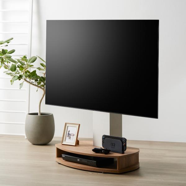 テレビスタンド 幅79cm 32〜55型対応 キャスター付き 木目調 （ テレビ台 スタンド 角度調...