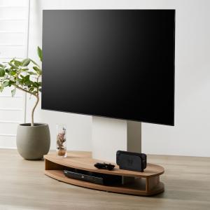 テレビスタンド 幅115cm 32〜77型対応 キャスター付き 木目調 （ テレビ台 スタンド 角度調節 壁寄せ ）