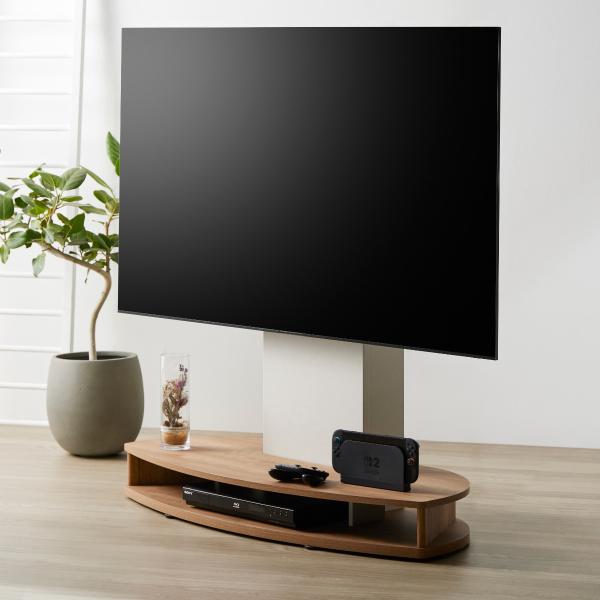 テレビスタンド 幅115cm 32〜77型対応 キャスター付き 木目調 （ テレビ台 スタンド 角度...