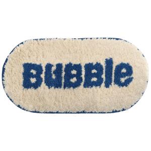 バスマット 27×50cm BUBBLE キャンパス （ お風呂マット マット 足拭きマット パイル コンパクト 洗える ロゴ おしゃれ ）