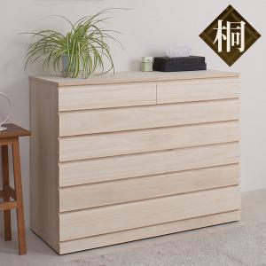 大幅値下げセール中！木製多引き出し桐チェストタンスBホワイト60㎝×53㎝ 桐 洋風チェスト 6段 白木 桐タンス 日本製 約幅100cm （ 桐チェスト