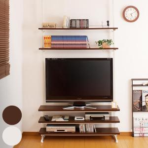 日本製 テレビ台 突っ張り シェルフ 幅119.5cm オープンラック 棚板5枚