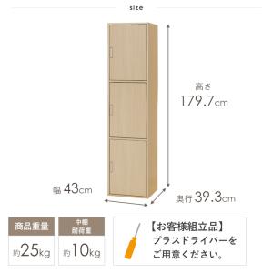 扉付き収納庫 3ドアタイプ キャビネット 木製...の詳細画像2